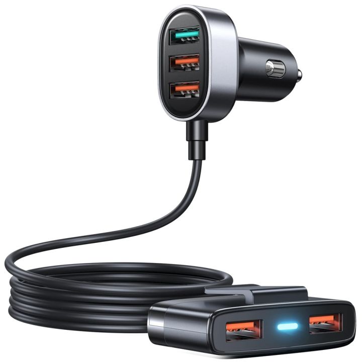 joyroom-r-cl03-pro-ชาร์ทรถ-fast-car-charger-with-extension-cable-45w-5xusb-a