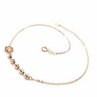 Pure Russian 585 Purple Gold Gorgeous Lucky Beads Stitching Hollow Flower Anklet Chinese Style Women 39;s Colored Gold Anklet