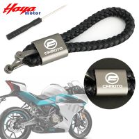 For CFMOTO 650NK 650 NK 150NK 150 NK 250SR/400/250/MT/TR CLX700 CLX 700 Motorcycle Braided Rope Keyring Metal Keychain With Logo