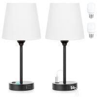 2PCS Table Lamp for Bedrooms Set Bedside Lamp Dimmable Touch Small End Side Lamp for Kid/Guest Room/Living Room Durable Easy Install