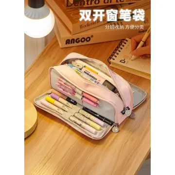 Angoo Double Face Pencil Bag Pen Case Special Macaron Color Dual