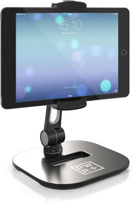 PWR+ Tablet Stands and Holders Adjustable: Tablet Cell Phone Holder 360 Degree Swivel Angle Rotation for 4 to 11 inches Tab Phone iPad Samsung Galaxy Perfect POS Kitchen Bedside Office Table Reception
