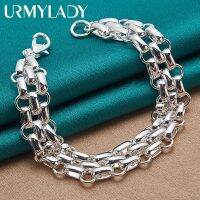 Ddd】สร้อยวงกลมนาฬิกา URMYLADY 925,สร้อยข้อมือล็อคขนาด20ซม. สำหรับผู้หญิงเครื่องประดับแฟชั่นปาร์ตี้งานแต่งงาน