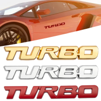 3D สติกเกอร์แต่งรถโลหะ TURBO ตัวอักษรป้ายสัญลักษณ์สติกเกอร์รูปลอกรถจักรยานยนต์กันชนสติกเกอร์ดัดแปลงอุปกรณ์เสริม