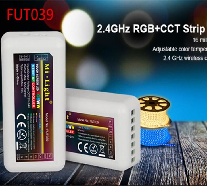 Yingke แสง Mi ไร้สาย4-Zone Fut039เครื่องรับสัญญาณไร้สาย Rgbct หรี่ตัวควบคุมไฟ Led สำหรับ5050 3528 Rgb CT แถบไฟ Led ไฟ Led