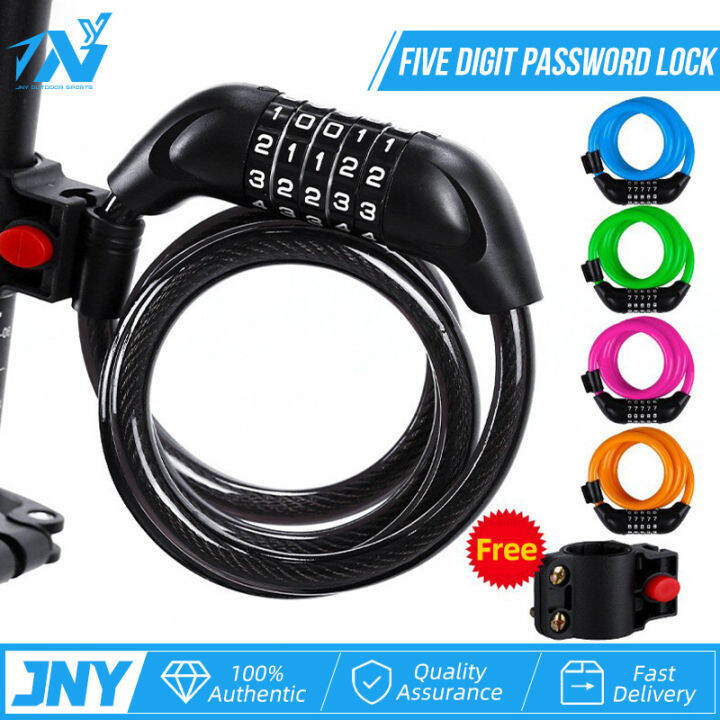 Bike Lock Electric Bike Five Combination Lock Mountain Bike Strip Steel Wire Ring Lock Anti