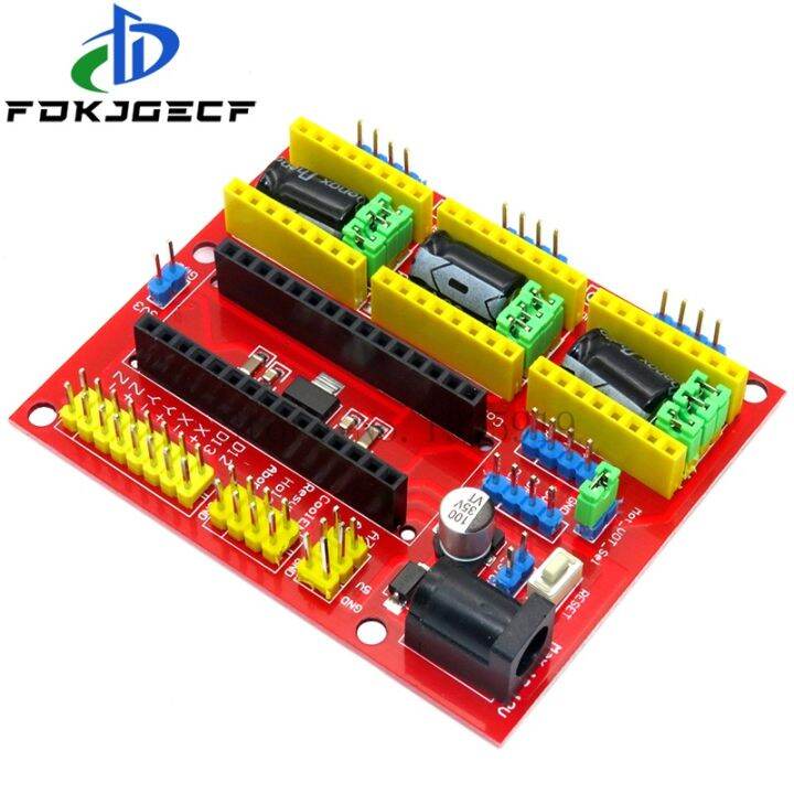 ชุดสำหรับ-arduino-diy-บอร์ดขยายสำหรับเครื่องพิมพ์แผ่นป้องกัน-cnc-v4เครื่องแกะสลัก-เครื่องพิมพ์3d-ไดร์เวอร์-a4988