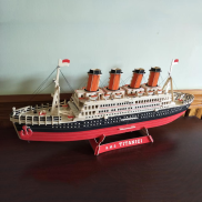 Đồ chơi lắp ráp gỗ 3D Mô hình tàu Titanic - Tặng kèm Đèn LED trang trí