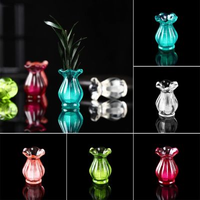 【cw】 5 Colors 1:12 Colorful Ornament Pot Dollhouse Miniatures Vase Decora ！