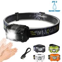 Mini Usb Rechargeable Camping Led Headlamp Sensor Headlight Outdoor Flashlight