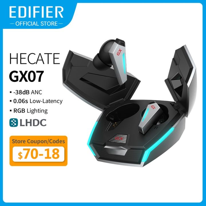 edifier-gx07หูฟังเอียบัดไร้สายลดเสียงรบกวนแบบแอกทีฟหูฟังไร้สายบลูทูธเวลาเล่น26h-ทรู38db