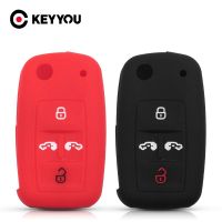 fdsbgsdfdf KEYYOU For Volkswagen VW Sharan Multivan T5 Caravelle Folding Remote Protector Key Fob Cover Silicone Key Case 4 Buttons