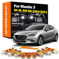 น้ำแข็งสีขาวสีฟ้าภายใน LED สำหรับ Mazda 3 BK BL BM BN 2004-2020 Canbus หลอดไฟรถยนต์ Inoor ไฟฝากระโปรงรถโดมแผนที่อ่านชิ้นส่วนโคมไฟอัตโนมัติ