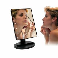 LED Makeup Mirror 360 Degrees Rotating ABS Plastic Frame Desktop Cosmetic Mirror Battery Powered Mirrors