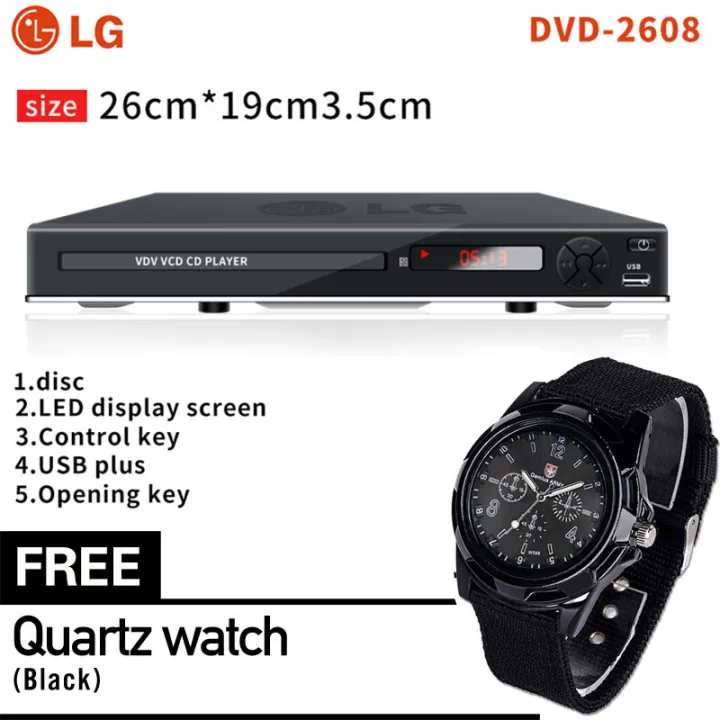 COD LG DVD Karaoke Player (Black)DVD2680 HD 1080P Disc Player Home Theatre System With Free