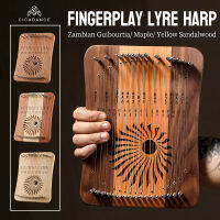 【ดนตรีพระจันทร์】31สาย Fingerplay Lyre Harp,สายพิณ Pejal Kayu Harp Alat Muzik dengan Akori