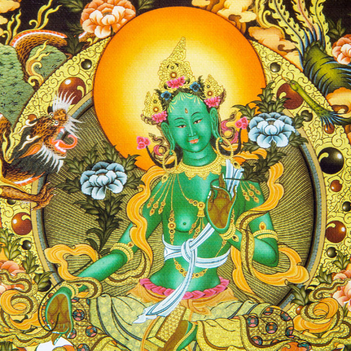 original-product-สีเขียว-tara-thangka-ปักผ้าติดตั้ง-tibetan-thangka-ภาพวาดตกแต่งสีเขียว-tara-พุทธศาสนิกชนภาพวาดพระพุทธรูป