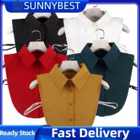 SUNNYBEST เสื้อคอปลอมผ้าชีฟองสำหรับทั้งผู้หญิงและผู้ชายเสื้อปลอมแบบลำลองสำหรับปกเสื้อปกเสื้อที่ถอดออกได้