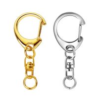 10 Pcs Key Ring with Chain D Snap Hook Split Keychain Metal Key Ring Hardware with 8mm Open Jump Ring and Connector Key Chains