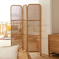 Spot parcel post Rattan Screen ins Wind Rattan Folding Movable Screen Balcony Living Room Dining Room Bedroom Hallway Real Rattan Decorative Partition