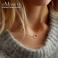 E-Manco สร้อยคอแสดงความเป็น Kalung Baja Tahan Karat สำหรับผู้หญิงเครื่องประดับแฟชั่น