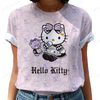 3D พิมพ์ H Ello K Itty แฟชั่นลำลองสตรีหลวมเสื้อยืดล่าสุดสาวยอดนิยม H Ello K Itty พิมพ์น่ารักสาวสีชมพู O-คอด้านบน