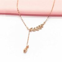 【cw】 585 Gold Plated 14K Necklace Chain Pendant Luxury Exquisite Engagement Ladies Jewelry