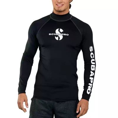 เสื้อเซิร์ฟว่ายน้ำรัดรูปแขนยาวสำหรับผู้ชาย,เสื้อว่ายน้ำป้องกันผื่นคัน UPF 50 + เสื้อผ้าโต้คลื่นสำหรับใส่ในฤดูร้อน