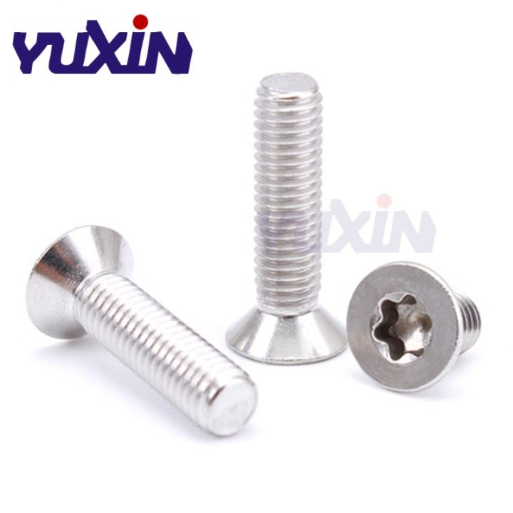 haotao-hardware-50ชิ้น-ล็อต-m6-m8xl-iso14581-a2-70สแตนเลส304-countersunk-หัว-torx-สกรูแบนหกกลีบเครื่องสกรู