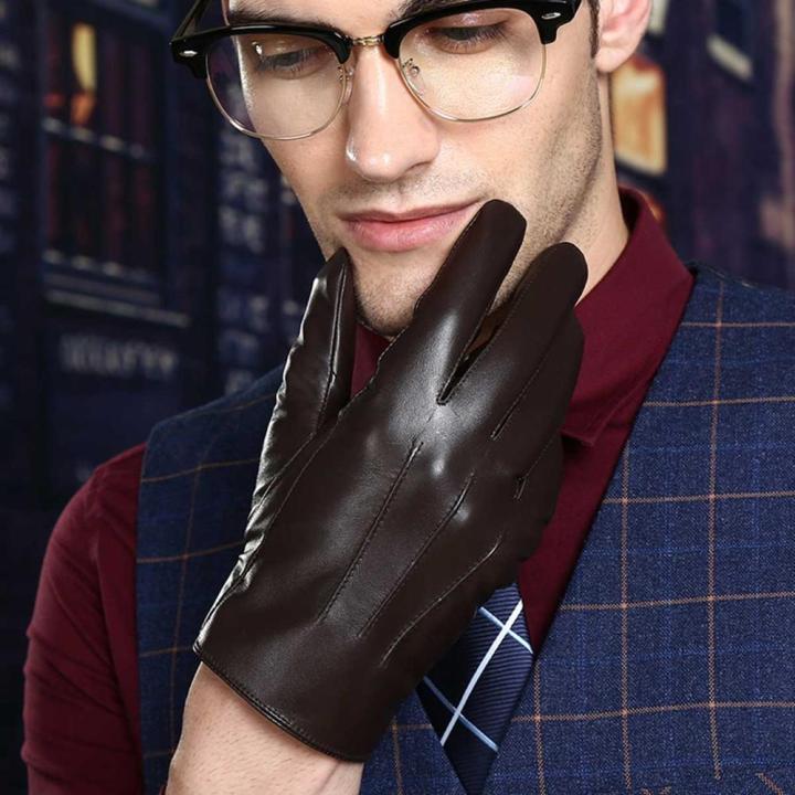 2021warm winter mens gloves ,Genuine Leather,Black leather gloves,male leather gloves,winter gloves men, Free shipping ST008