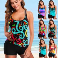 เสื้อผ้าชายหาดสตรีว่ายน้ำชุดว่ายน้ำ Monokini Tankini ผู้หญิงหลากสีสำหรับชุดว่ายน้ำเซ็ทชุดว่ายน้ำบิกินี่แบบสองชิ้นฤดูร้อน S-5XL