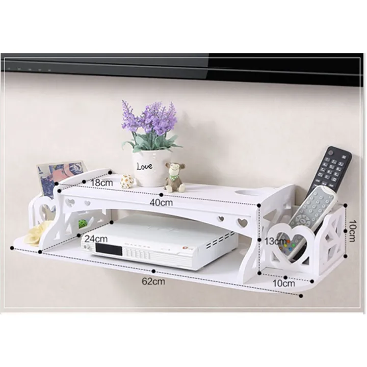 998 New Wood White TV settop box hanging wall mount shelf holder
