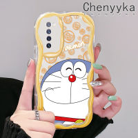 เคส Chenyyyka สำหรับ Huawei Nova 7 SE Nova 7 Pro Nova 9 SE Nova 11 SE Nova 10 SE Honor 20เคสการ์ตูนโดราเอมอนน่ารักสำหรับผู้ชายและผู้หญิงเนื้อครีมเคสโทรศัพท์โปร่งใสขอบเป็นคลื่นปกป้องกล้องเคสซิลิโคนอ่อนชัดเจน