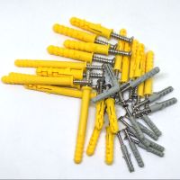 【CW】 Plastic with steel Screw Expansion Tube Pipe Tapping Wall Anchors Woodworking Plugs set