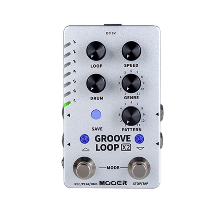 Mooer Groove Loop X2 Stereo Looper With 14 Save Slots Drum Machine