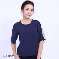 VERONIQA Blouse AM-B679 by AMILA โคโม่ชีราเม้นท์ แขนสั้น IGPU19-SL6