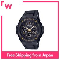 GST-W300GL-1AJF โซลาร์ CASIO นาฬิกาข้อมือสีดำสำหรับผู้ชายคลื่นวิทยุ G-STEEL G-SHOCK