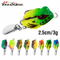 2.5cm/3g Mini Frog Casting Lure Soft Jump Frog Bait 8Colors Floating Artificial Ray With Spoon Double Hooks