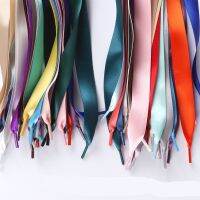 1 Pair Ribbons Shoe Lace Satin Candy Color Double-Sided Polyester Glossy Lace Wide Flat Shoelaces