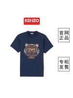 Kenzoถุงนอนอย่างเป็นทางการแขนสั้นสำหรับผู้ชาย,เสื้อยืดพิมพ์ลายหัวเสือ Takada Kenzo ทันสมัยแบรนด์คู่รักคอกลมแขนสั้นครึ่งฤดูร้อน