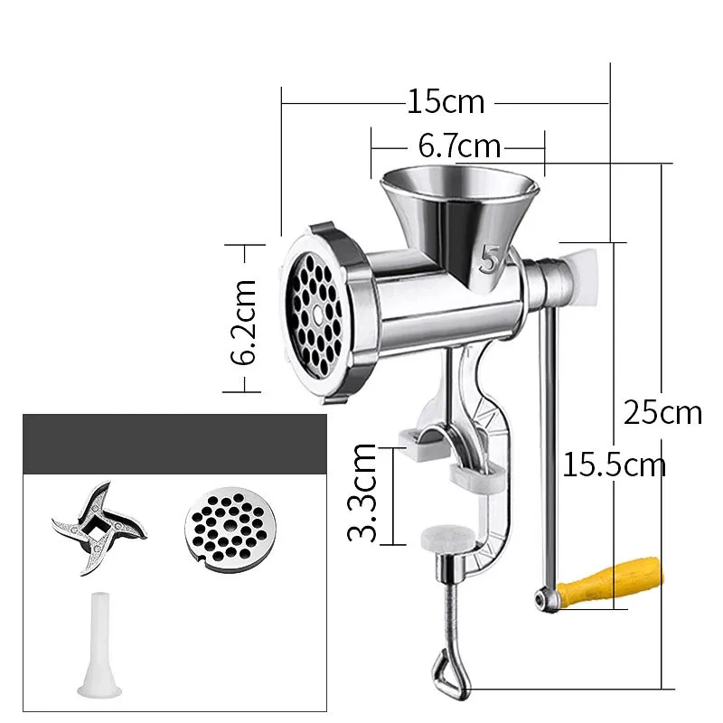 Manual Meat Grinder Aluminium Alloy Hand Operate Manual Meat Grinder  Sausage Beef Mincer Hand Crank Meat Mincer & Tabletop Clamp Kitchen Home  Tool - Temu