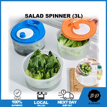 Salad Spinner, Veggie Spinner Fruits and Vegetables Dryer Quick Dry off  Drain Lettuce and Vegetable (Pink)