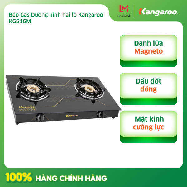 Bếp gas dương kính hai lò Kangaroo KG516M