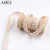 10yards 5mm Natural Beige Cotton Tape For Scrapbook Wedding Gift Box Decoration Ribbons Cotton Lace trims Accessories Wholesale Fabric  Material