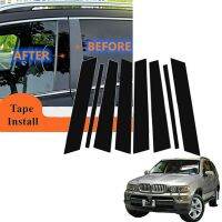 8Piece Car Window Door Column B C Pillar Post Cover Trim Replacement Parts Accessories for Bmw X5 E53 2000-2006 Black Pc Sticker