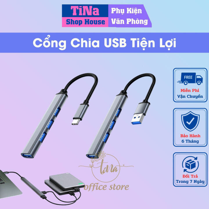 Hub Type C và Hub USB 2.0 3.0 Cổng Chia USB Mở Rộng Chuyển Đổi Bộ Chia