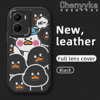 เคส Chenyyka สำหรับ VIVO Y16 Y35 5G Y56 5G เคสการ์ตูนเป็ดน่ารักแบบดั้งเดิมเคสโทรศัพท์หนังกันกระแทกลายดีไซน์ใหม่แฟชั่นเคสซิลิโคนนิ่มฝาครอบเลนส์เต็มรูปแบบเคสป้องกันกล้อง