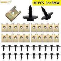 40Pcs Chassis Engine Guard Metal Nut Screw Washers U-Nut Clip Engine Shield Bumper Guard Cross Screws For BMW E46 E92 E90 F10