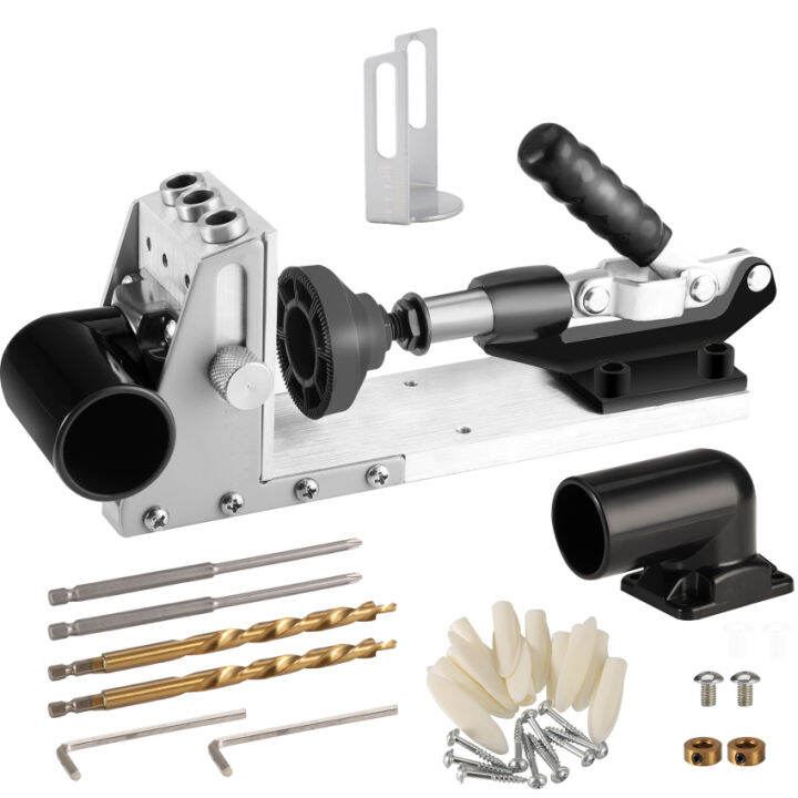 Pocket Hole Jig Kit, Professional And Upgraded Metal Pocket Screw Jig With Removable Vacuum