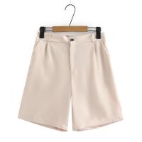 【มีไซส์ใหญ่】Plus Size Womens Elastic Waist Solid Color Summer Shorts High Waist Elegant Office-wear Hot Shorts